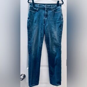 NYDJ Dark Blue Alina Legging Denim Jeans with Branded Button